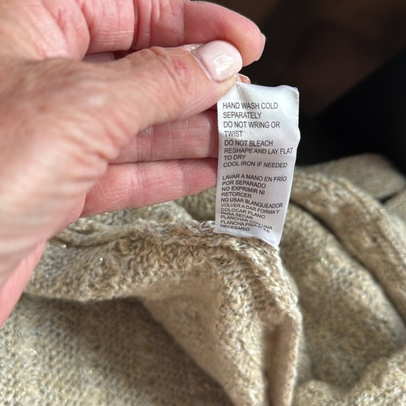 NWT Democracy Metallic Long Duster Cardigan Sweater Vest sleeveless belted Woven - Picture 11 of 11